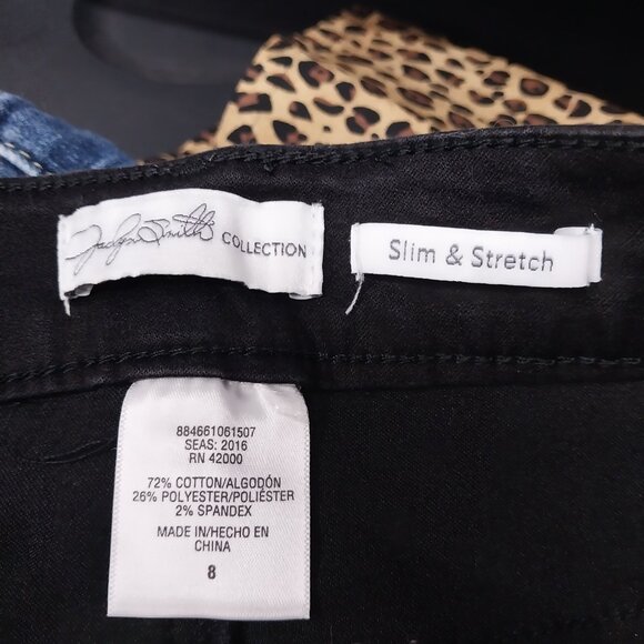 3452 Size 8 Jacklyn Smith Upcycled Bell-Bottoms, In Red and Black. - Picture 4 of 4